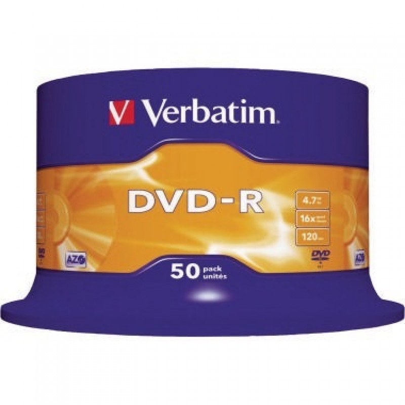 Verbatim DVD-R 43548 16x 4,7GB 120Min. Spindel 50 St./Pack. Verbatim DVD-R 43548 16x 4,7GB 120Min. Spindel 50 St./Pack.