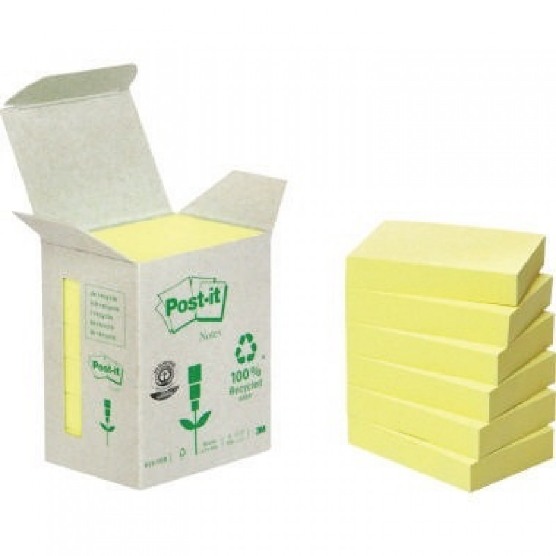 Post-it Haftnotiz Recycling Notes 6531B 51x38mm gelb 6 St./Pack. Post-it Haftnotiz Recycling Notes 6531B 51x38mm gelb 6 St./Pack.