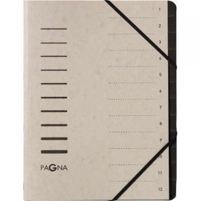 Pagna Ordnungsmappe 40059-21 DIN A4 12Fächer Pressspan h.grau Pagna Ordnungsmappe 40059-21 DIN A4 12Fächer Pressspan h.grau