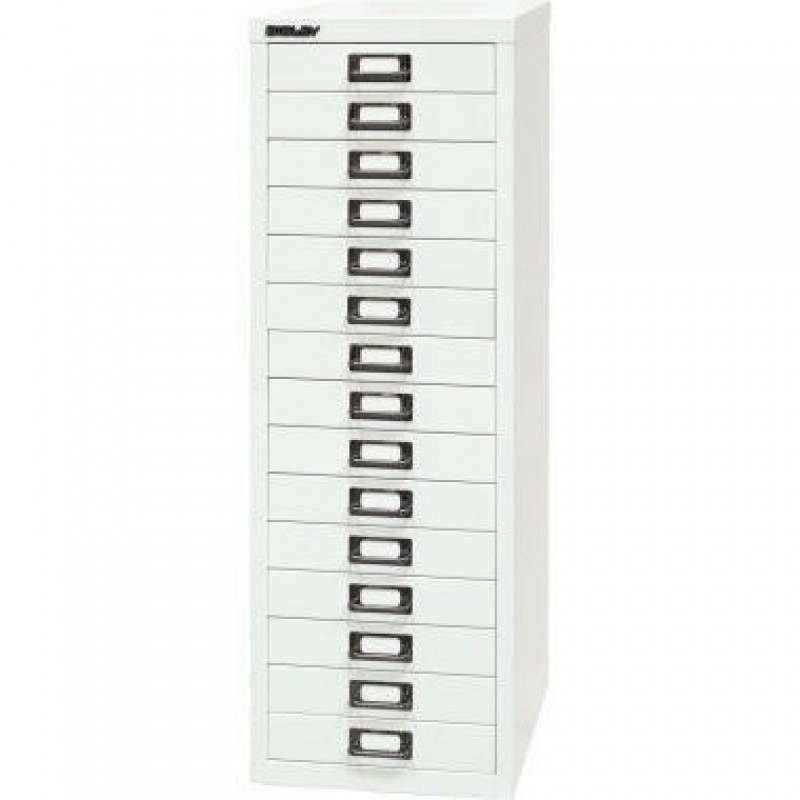 Bisley Schubladenschrank L3915696 15Schubfächer verkehrsweiß