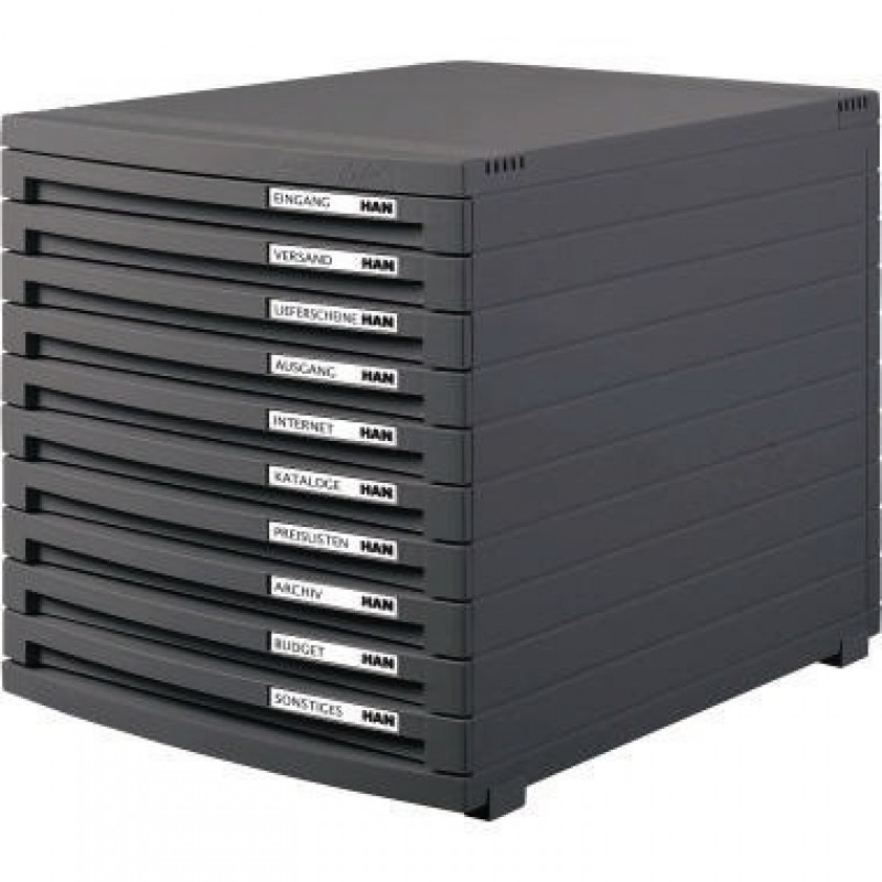 HAN Schubladenbox CONTUR 1510-191 A4/B4/C4 10Schübe geschl. d.gr/d.gr HAN Schubladenbox CONTUR 1510-191 A4/B4/C4 10Schübe geschl. d.gr/d.gr