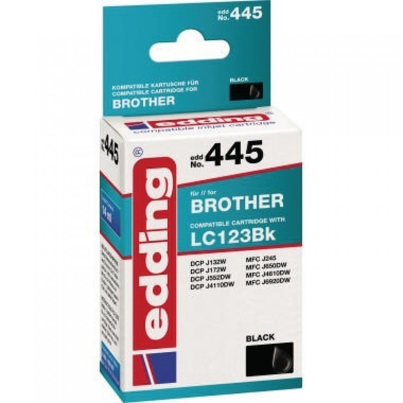 edding Tintenpatrone 18-445 wie Brother LC123 schwarz edding Tintenpatrone 18-445 wie Brother LC123 schwarz