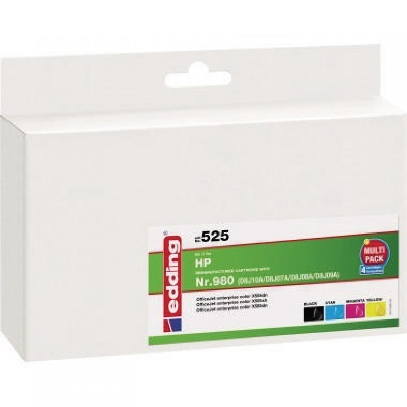 edding Tintenpatrone 18-525 wie HP Nr.980 sw/c/m/y 4 St./Pack. edding Tintenpatrone 18-525 wie HP Nr.980 sw/c/m/y 4 St./Pack.