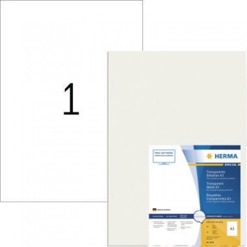 HERMA Etikett Premium 8694 297x420mm transparent 50 St./Pack. HERMA Etikett Premium 8694 297x420mm transparent 50 St./Pack.