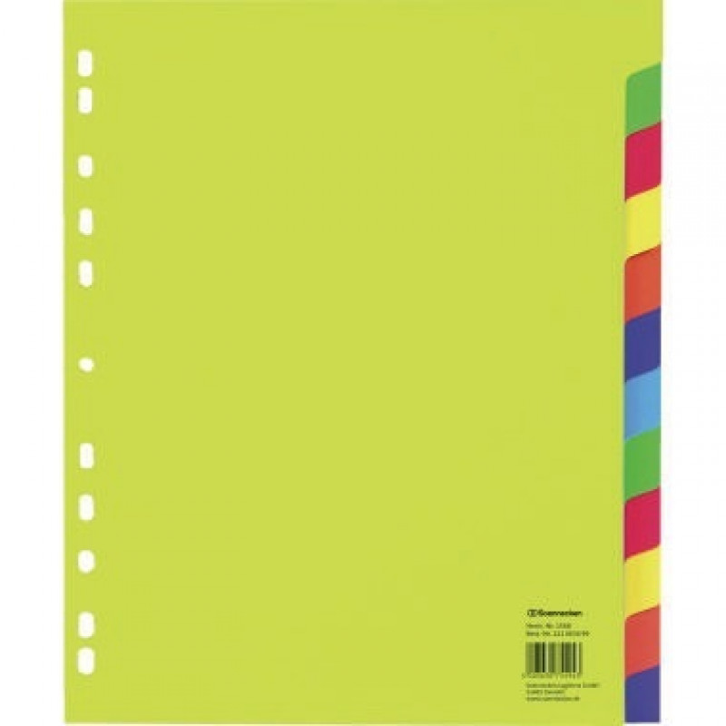 Soennecken Register 1568 DIN A4 blanko 12teilig PP farbig Soennecken Register 1568 DIN A4 blanko 12teilig PP farbig