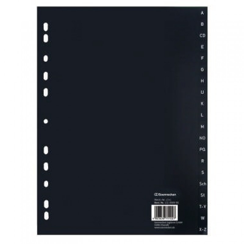 Soennecken Register 1541 DIN A4 A-Z volle Höhe PP schwarz Soennecken Register 1541 DIN A4 A-Z volle Höhe PP schwarz