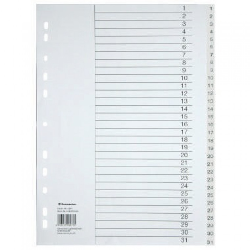 Soennecken Register 2125 DIN A4 1-31 volle Höhe PP weiß Soennecken Register 2125 DIN A4 1-31 volle Höhe PP weiß