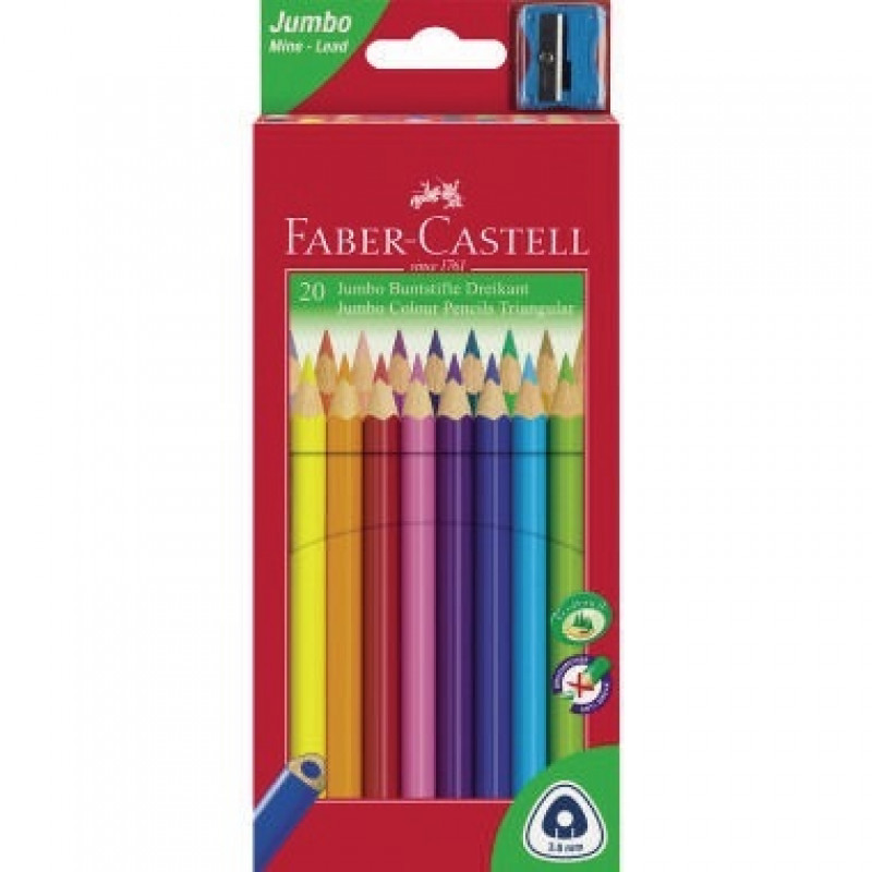 Faber-Castell Farbstift Triangular Jumbo 116520 sortiert 20 St./Pack. Faber-Castell Farbstift Triangular Jumbo 116520 sortiert 20 St./Pack.