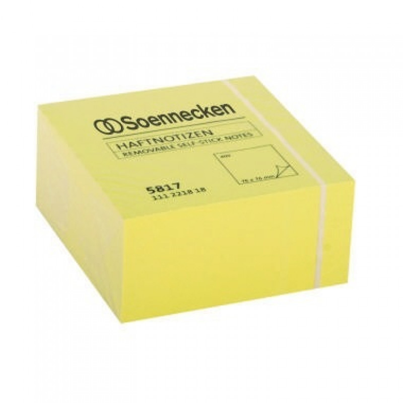 Soennecken Haftnotizwürfel 5817 76x76mm 400Blatt neongelb Soennecken Haftnotizwürfel 5817 76x76mm 400Blatt neongelb