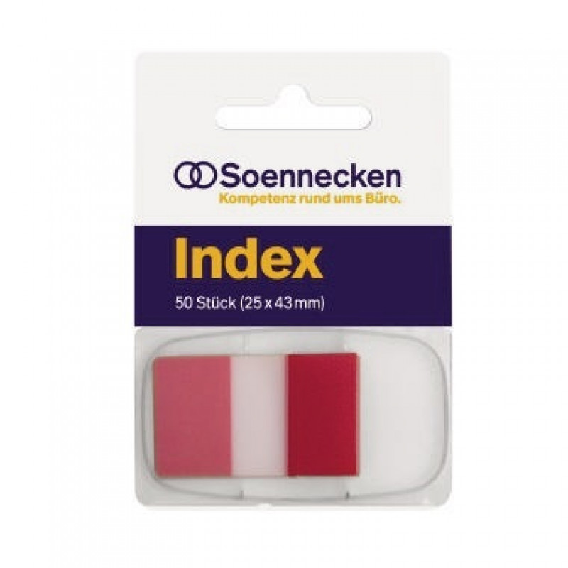Soennecken Haftstreifen Index 5821 25x43mm 50Streifen rot Soennecken Haftstreifen Index 5821 25x43mm 50Streifen rot