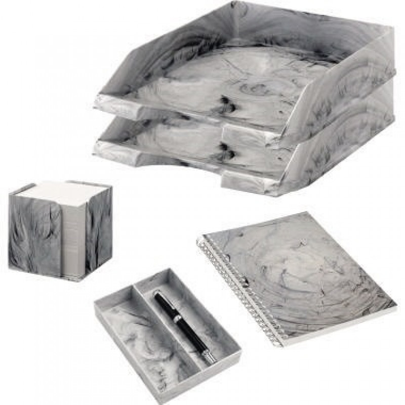 Jalema Schreibtischset Marmor 7438907 5teilig hellgrau Jalema Schreibtischset Marmor 7438907 5teilig hellgrau