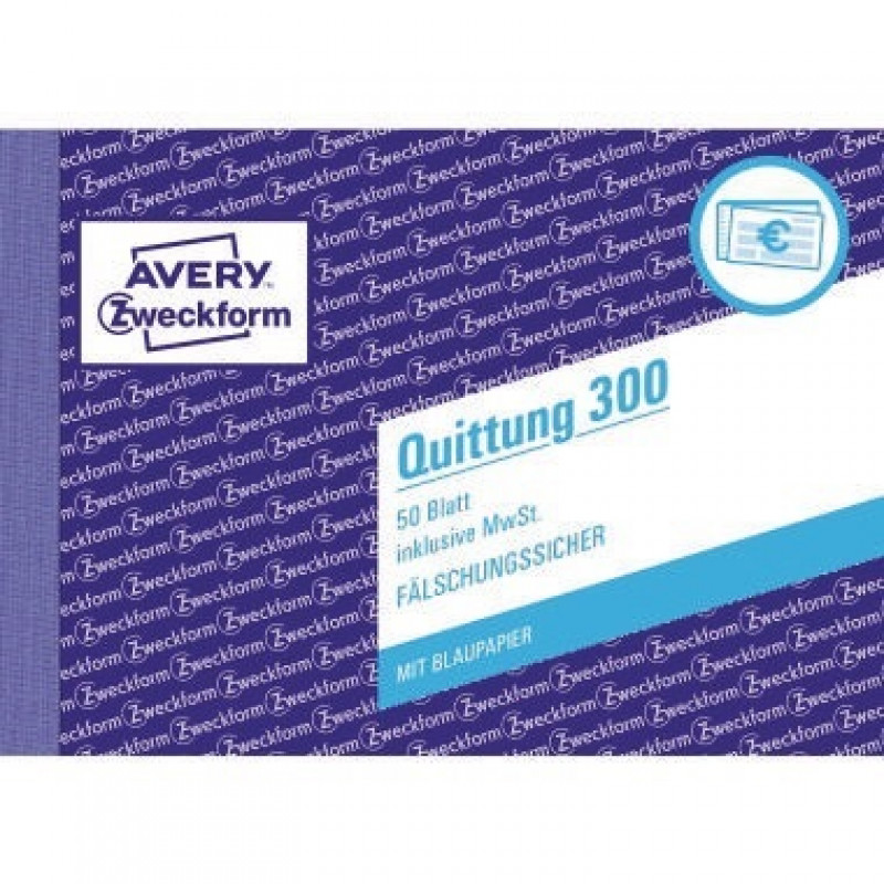 Avery Zweckform Quittung 300 DIN A6 quer 50Blatt Avery Zweckform Quittung 300 DIN A6 quer 50Blatt