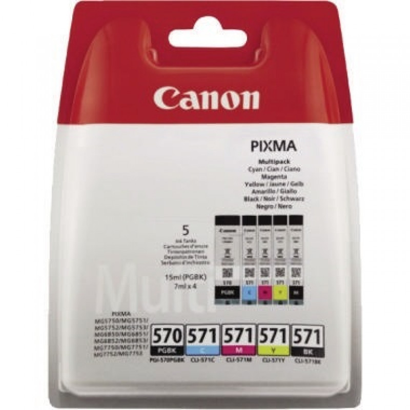 Canon Tintenpatrone PGI570/CLI571 0372C004AA sw/c/m/y 5 St./Pack. Canon Tintenpatrone PGI570/CLI571 0372C004AA sw/c/m/y 5 St./Pack.