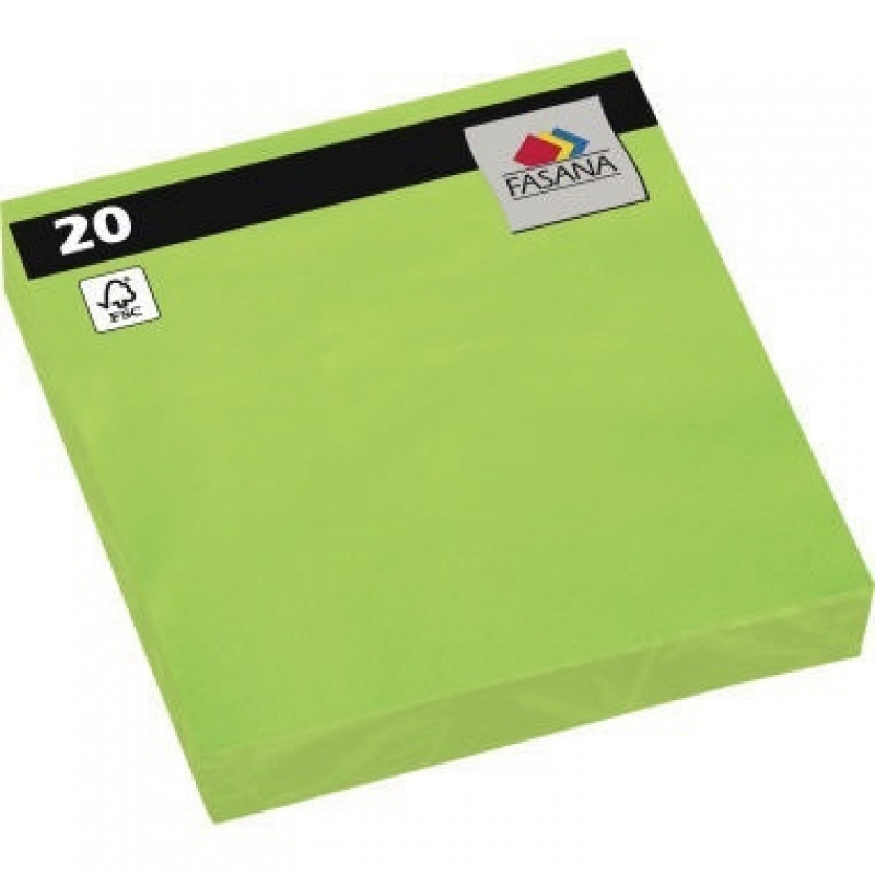 FASANA Serviette 221388 33x33cm 3lagig lime green 20 St./Pack. FASANA Serviette 221388 33x33cm 3lagig lime green 20 St./Pack.