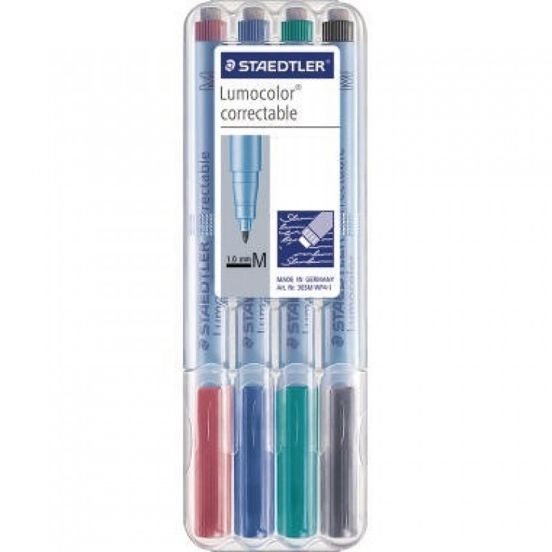 STAEDTLER Folienstift Lumocolor 305M WP4-1 F M f. sort. 4 St./Pack STAEDTLER Folienstift Lumocolor 305M WP4-1 F M f. sort. 4 St./Pack