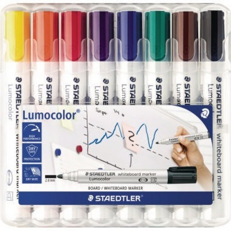 Whiteboardmarker Lumocolor 8St Box Lumocolor 351 WP8 2mm sort 8 St./Pa Whiteboardmarker Lumocolor 8St Box Lumocolor 351 WP8 2mm sort 8 St./Pa