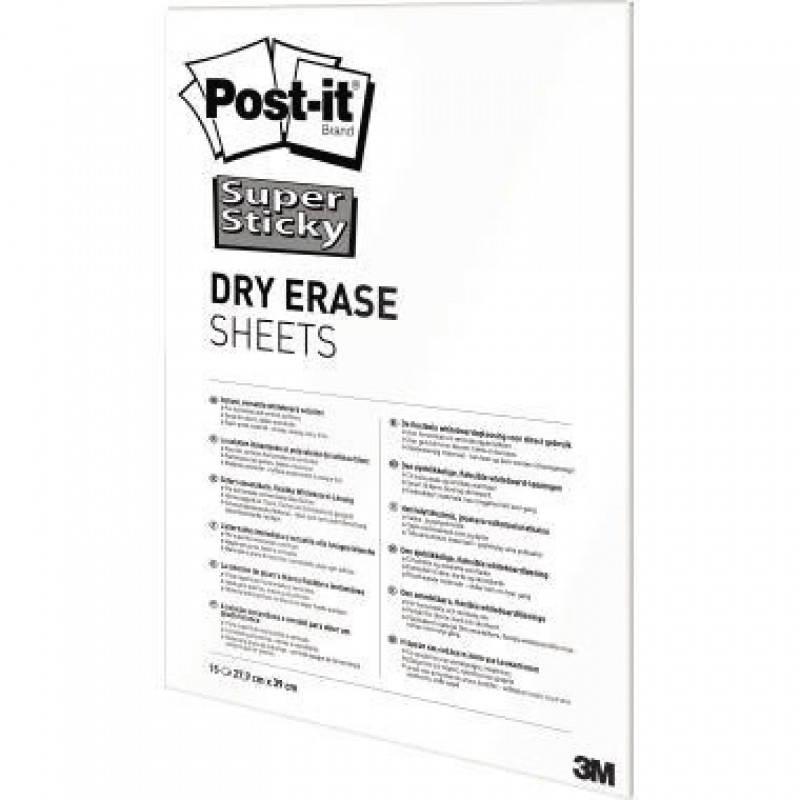 Post-it Folie Super Sticky Dry DEFPackL-EU 27,9x39cm 15 St./Pack. Post-it Folie Super Sticky Dry DEFPackL-EU 27,9x39cm 15 St./Pack.