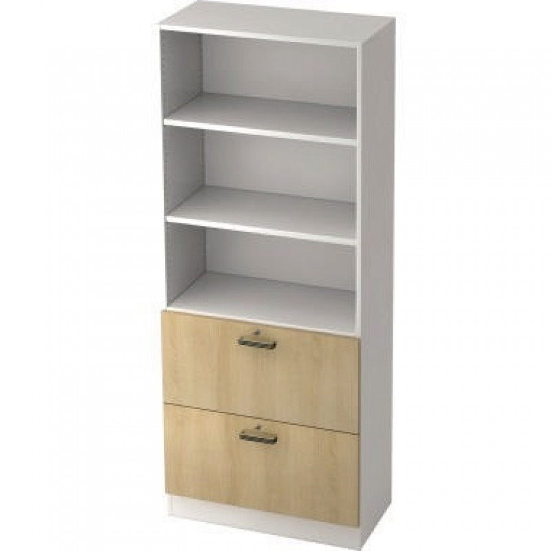 Hammerbacher Registraturschrank V7300/W/E/SG 5OH weiß/eiche Hammerbacher Registraturschrank V7300/W/E/SG 5OH weiß/eiche