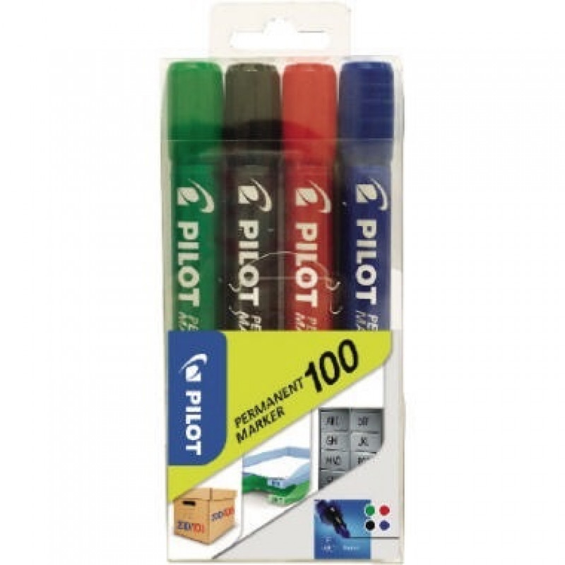 PILOT Permanentmarker SCA-100-S4 4010S4 1mm sortiert 4 St./Pack. PILOT Permanentmarker SCA-100-S4 4010S4 1mm sortiert 4 St./Pack.