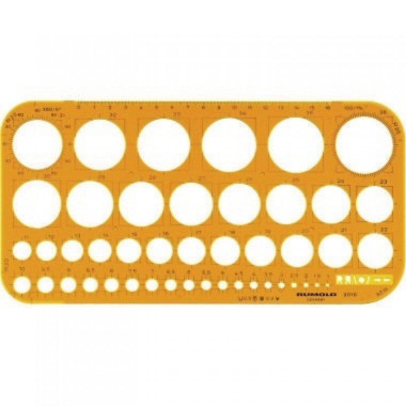 RUMOLD Kreisschablone 2010 1-36mm Tuschekante Kunststoff orange RUMOLD Kreisschablone 2010 1-36mm Tuschekante Kunststoff orange