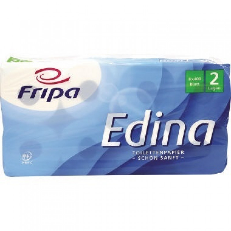 Fripa Toilettenpapier Edina 1010809 2lg. 400Bl. Zellstoff 8 St./Pack. Fripa Toilettenpapier Edina 1010809 2lg. 400Bl. Zellstoff 8 St./Pack.