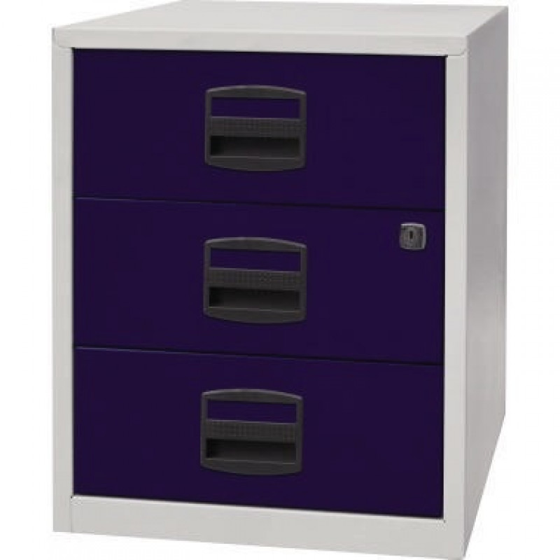 Schubladenschrank PFAM3S505 3Schubfächer lichtgrau/oxfordblau