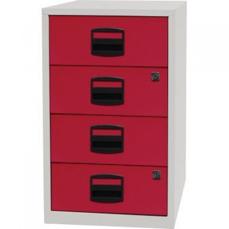 Schubladenschrank PFA4S506 4Schubfächer lichtgrau/kardinalrot Schubladenschrank PFA4S506 4Schubfächer lichtgrau/kardinalrot
