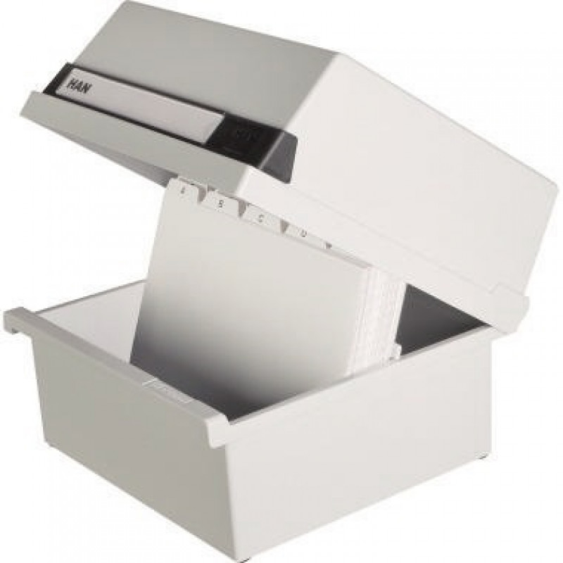 HAN Karteikasten 965-11 DIN A5 quer max. 800Karten PS lichtgrau HAN Karteikasten 965-11 DIN A5 quer max. 800Karten PS lichtgrau