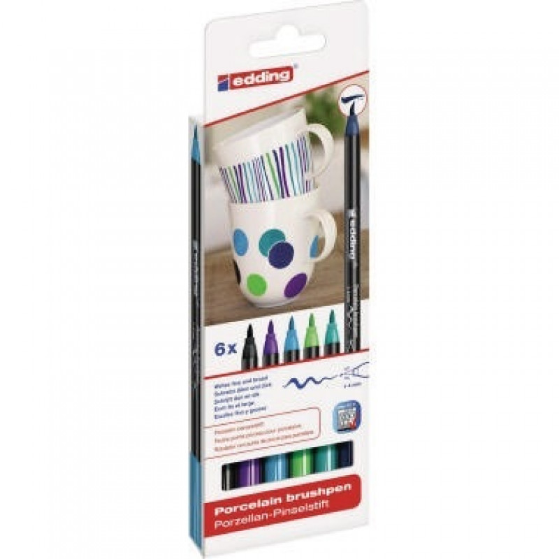 edding Pinselstift 4200 4-4200-6099 Porzellan cool colours 6 St./Pack edding Pinselstift 4200 4-4200-6099 Porzellan cool colours 6 St./Pack