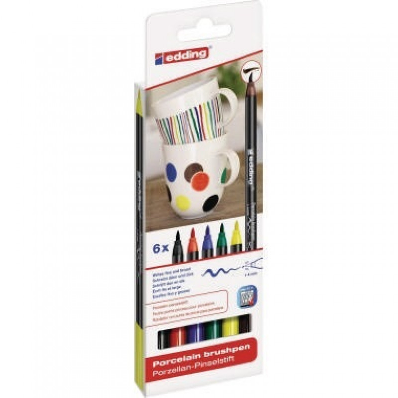 edding Pinselstift 4200 4-4200-6 Porzellan family colours 6 St./Pack edding Pinselstift 4200 4-4200-6 Porzellan family colours 6 St./Pack