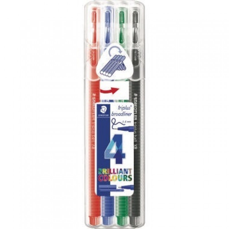 STAEDTLER Fineliner triplus Broad 338 SB4 0,8mm sort. 4 St./Pack. STAEDTLER Fineliner triplus Broad 338 SB4 0,8mm sort. 4 St./Pack.
