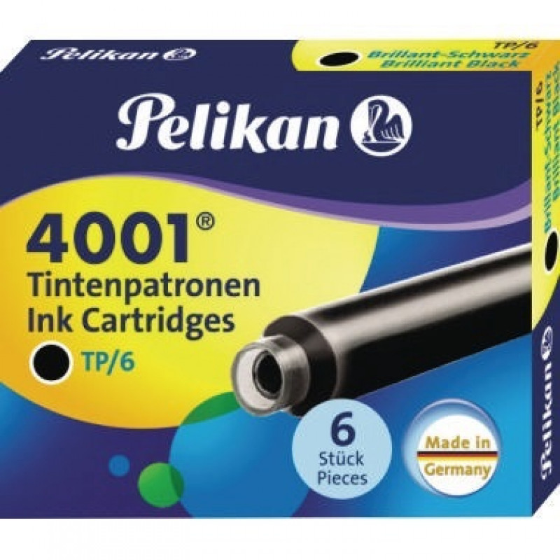 Pelikan Tintenpatrone 4001 TP/6 301218 brillantschwarz 6 St./Pack. Pelikan Tintenpatrone 4001 TP/6 301218 brillantschwarz 6 St./Pack.