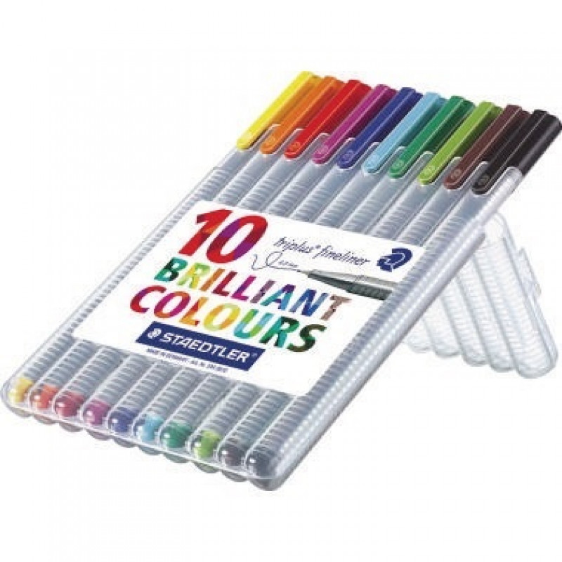 STAEDTLER Fineliner triplus 334 SB10 0,3mm sort. 10 St./Pack. STAEDTLER Fineliner triplus 334 SB10 0,3mm sort. 10 St./Pack.