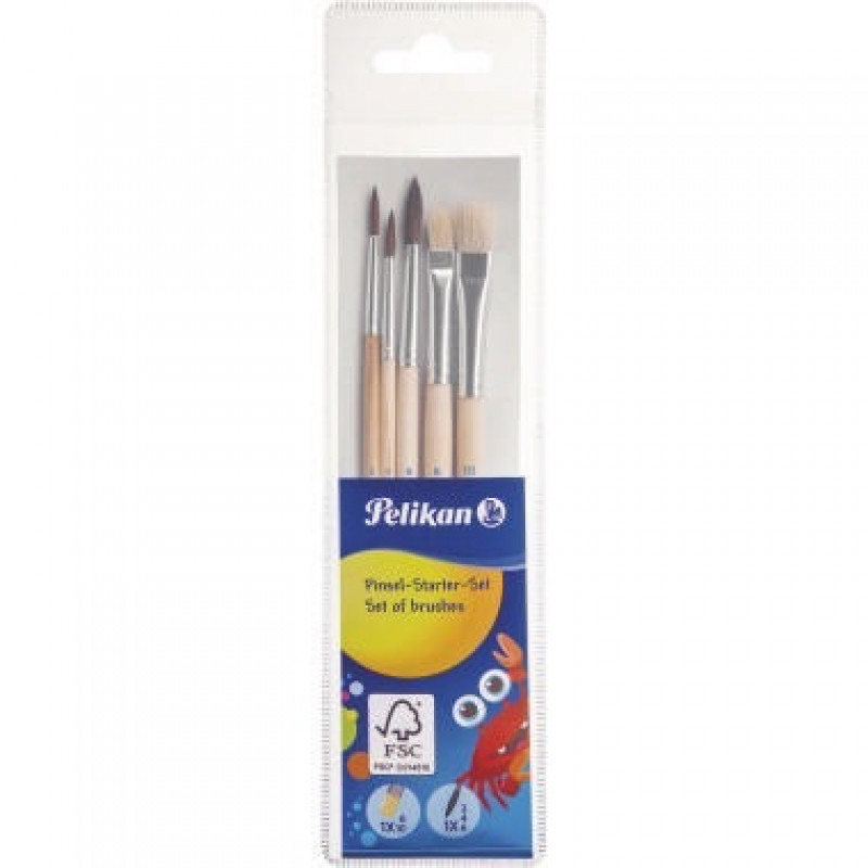 Pelikan Pinsel-Set Pi5/SB 718163 sortiert 5 St./Pack. Pelikan Pinsel-Set Pi5/SB 718163 sortiert 5 St./Pack.