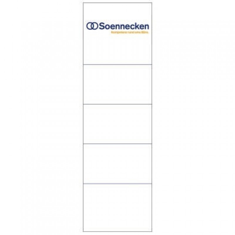 Soennecken Einsteckrückenschild 3349 breit/kurz weiß 10 St./Pack. Soennecken Einsteckrückenschild 3349 breit/kurz weiß 10 St./Pack.