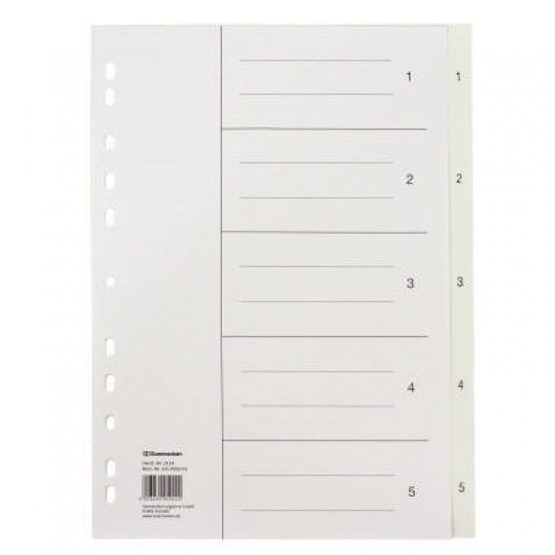 Soennecken Register 2114 DIN A4 1-5 volle Höhe PP weiß Soennecken Register 2114 DIN A4 1-5 volle Höhe PP weiß