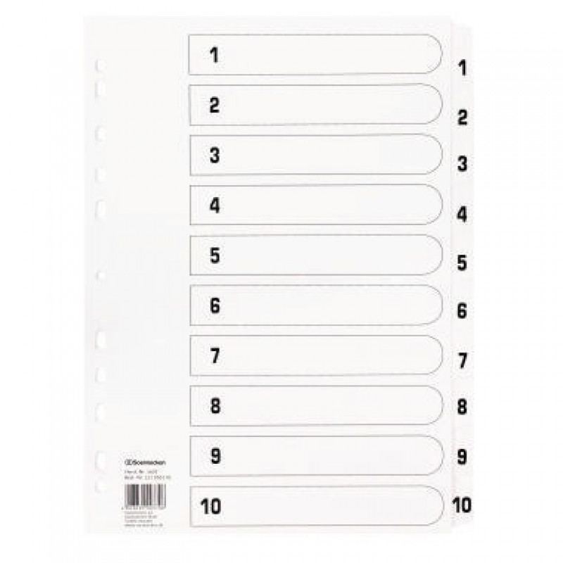 Soennecken Register Mylar 1605 1-10 weiß Soennecken Register Mylar 1605 1-10 weiß