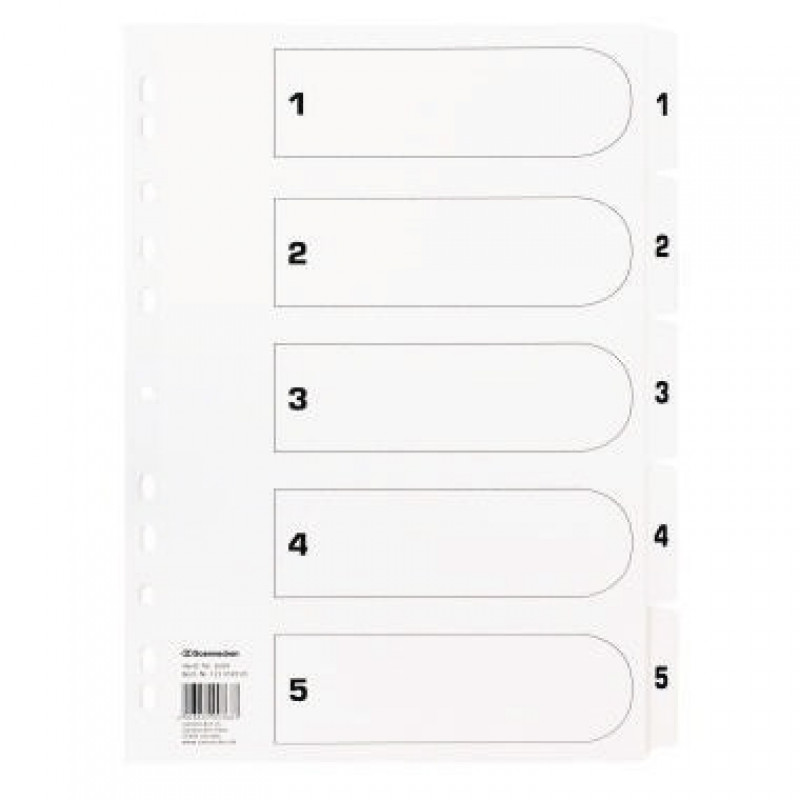 Soennecken Register Mylar 1604 1-5 weiß Soennecken Register Mylar 1604 1-5 weiß