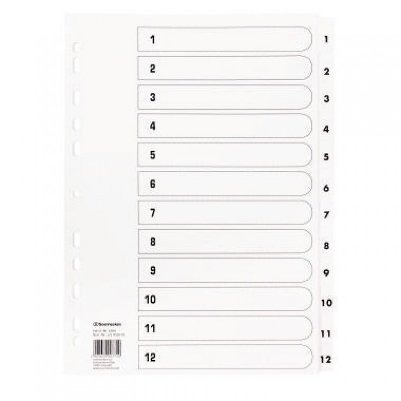 Soennecken Register Mylar 1606 1-12 weiß Soennecken Register Mylar 1606 1-12 weiß