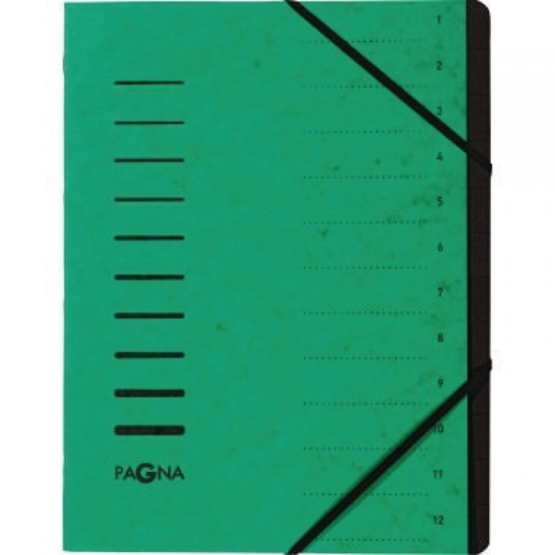 PAGNA Ordnungsmappe 40059-03 DIN A4 12Fächer Pressspankarton grün PAGNA Ordnungsmappe 40059-03 DIN A4 12Fächer Pressspankarton grün