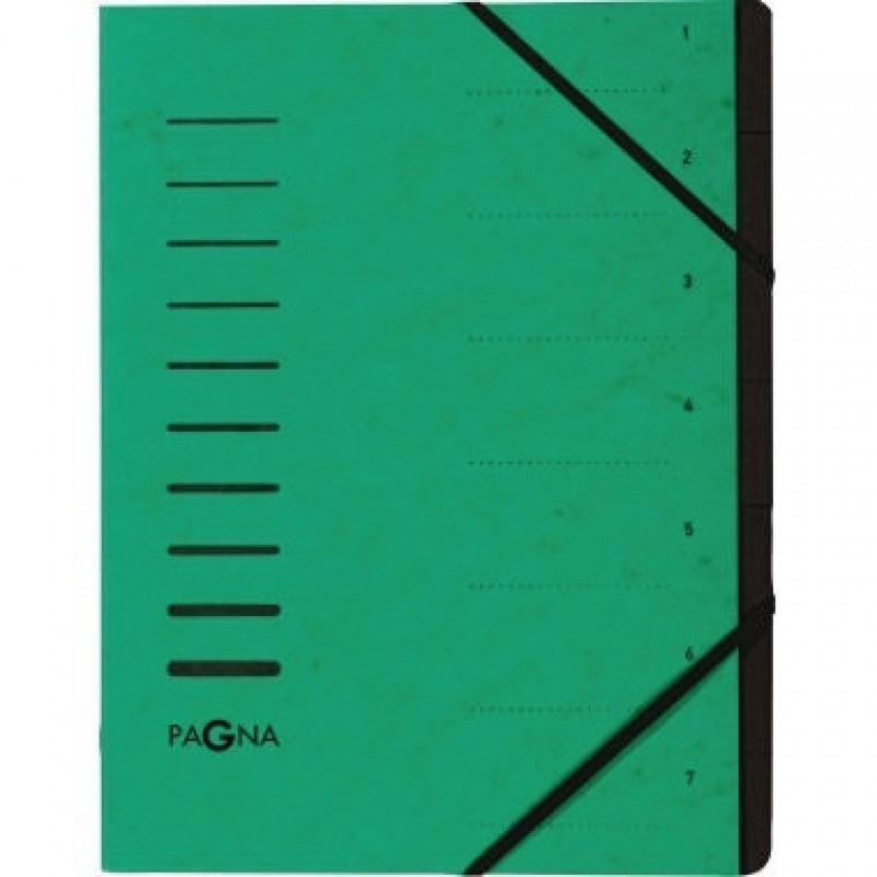PAGNA Ordnungsmappe 40058-03 DIN A4 7Fächer Pressspan grün PAGNA Ordnungsmappe 40058-03 DIN A4 7Fächer Pressspan grün