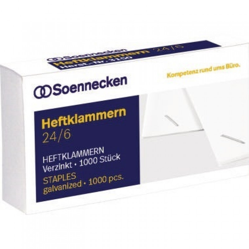 Soennecken Heftklammern 3151 24/6 verzinkt 1.000 St./Pack. Soennecken Heftklammern 3151 24/6 verzinkt 1.000 St./Pack.