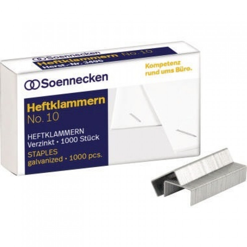 Soennecken Heftklammern 3495 Nr.10 verzinkt 1.000 St./Pack. Soennecken Heftklammern 3495 Nr.10 verzinkt 1.000 St./Pack.