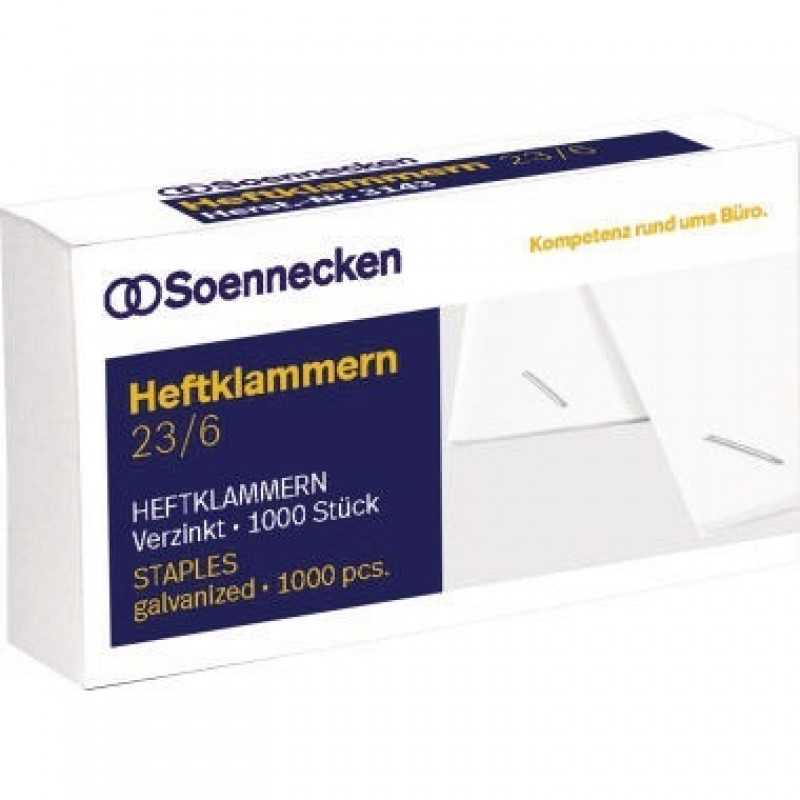 Soennecken Heftklammer 3143 23/6 verzinkt 1.000 St./Pack. Soennecken Heftklammer 3143 23/6 verzinkt 1.000 St./Pack.