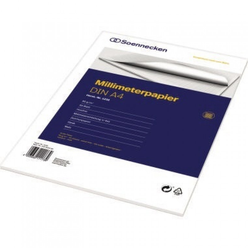 Soennecken Millimeterblock 1232 DIN A4 Bücherpapier 50Blatt rot