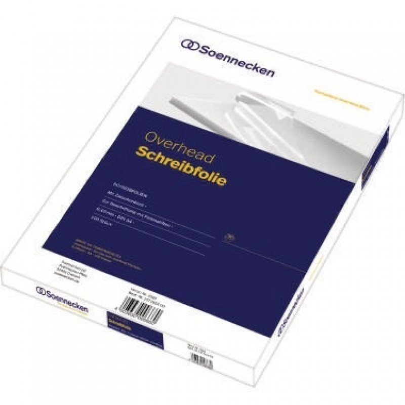 Soennecken OHP-Schreibfolie 5510 DIN A4 0,10mm 100 St./Pack. Soennecken OHP-Schreibfolie 5510 DIN A4 0,10mm 100 St./Pack.