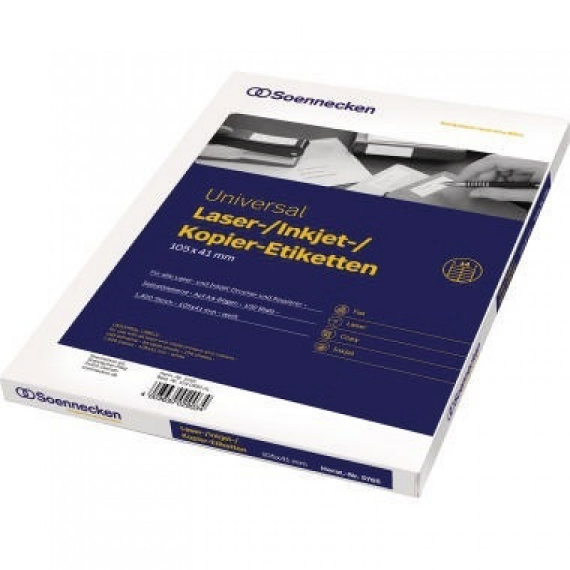 Soennecken Etikett 5765 105x41mm weiß 1.400 St./Pack. Soennecken Etikett 5765 105x41mm weiß 1.400 St./Pack.