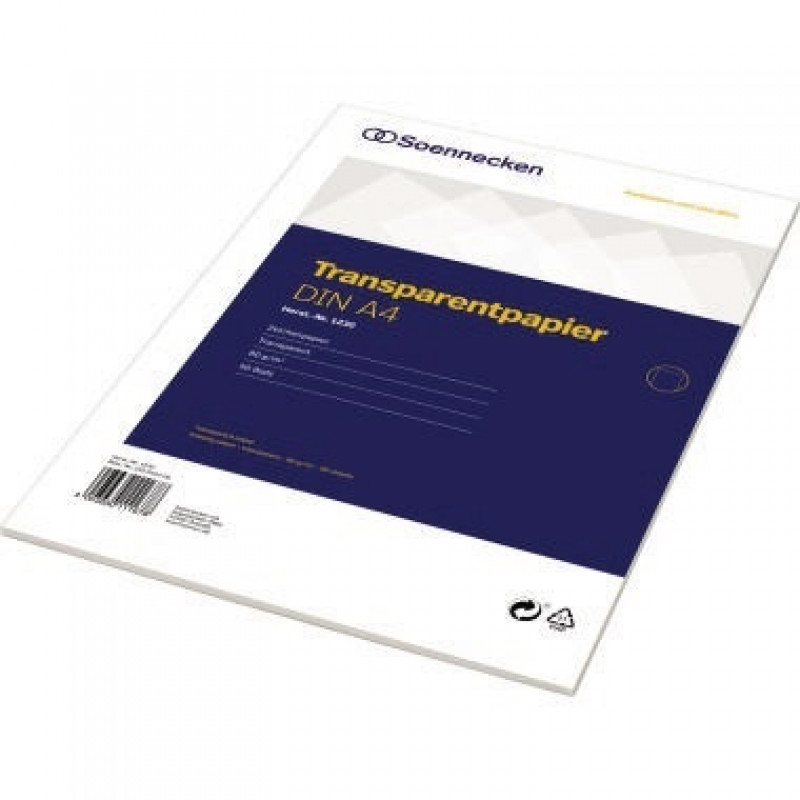 Soennecken Transparentpapier 1230 DIN A4 80g 50Blatt Soennecken Transparentpapier 1230 DIN A4 80g 50Blatt