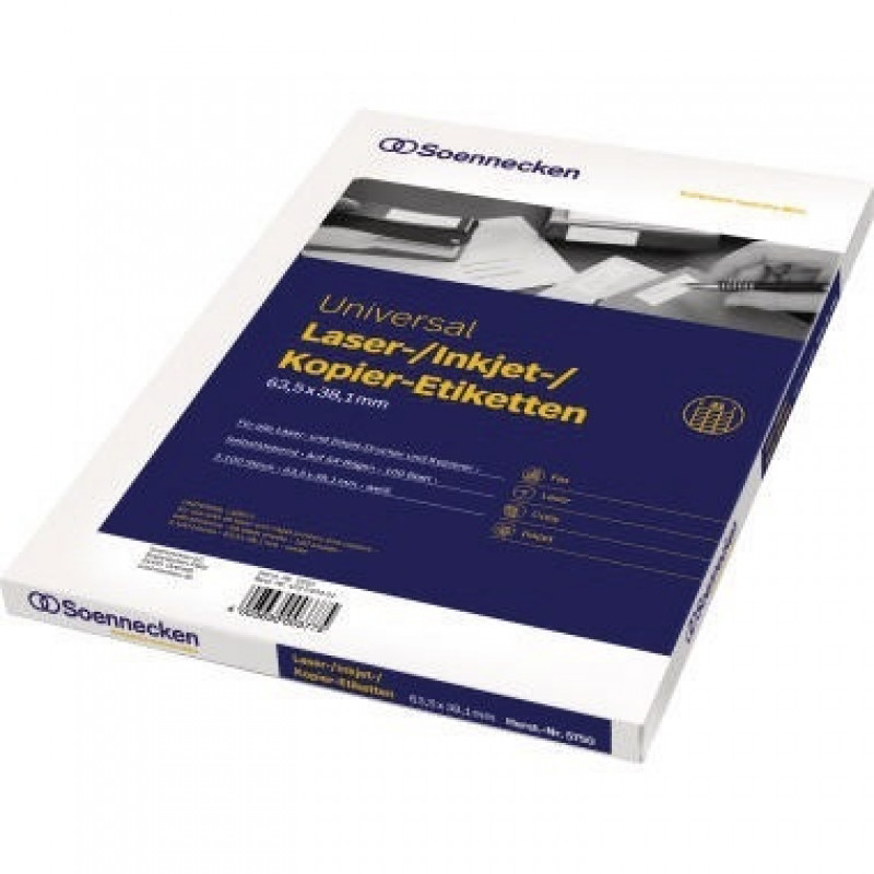 Soennecken Etikett 5750 63,5x38,1mm weiß 2.100 St./Pack. Soennecken Etikett 5750 63,5x38,1mm weiß 2.100 St./Pack.