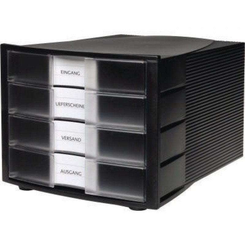 HAN Schubladenbox IMPULS 1010-X-363 DIN C4 4Schubfächer schwarz/transl. HAN Schubladenbox IMPULS 1010-X-363 DIN C4 4Schubfächer schwarz/transl.
